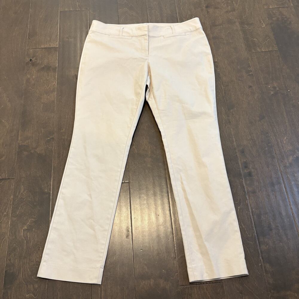 White House Black Market Pants Womens 12R Beige Slim Straight Dress‎ Career